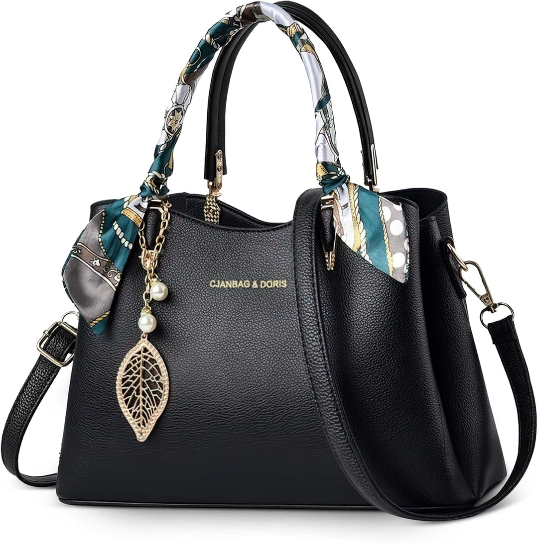 DORRISO Elegant Damen Handtasche Grosse Kapazität Schultertasche mit Einzigartigem Anhänger Umhänget