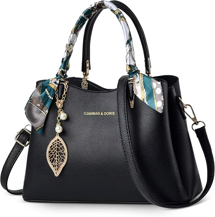 DORRISO Elegant Damen Handtasche Grosse Kapazität Schultertasche mit Einzigartigem Anhänger Umhänget