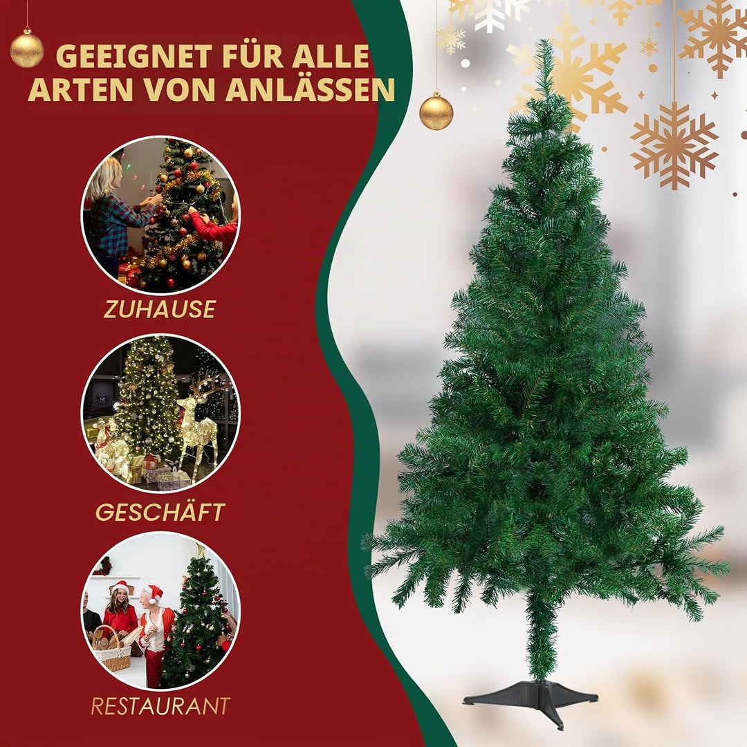 CCLIFE Künstlicher Weihnachtsbaum Nordmanntanne, 120cm, 225 Astspitzen, Tannenbaum Klein, Spritzguss