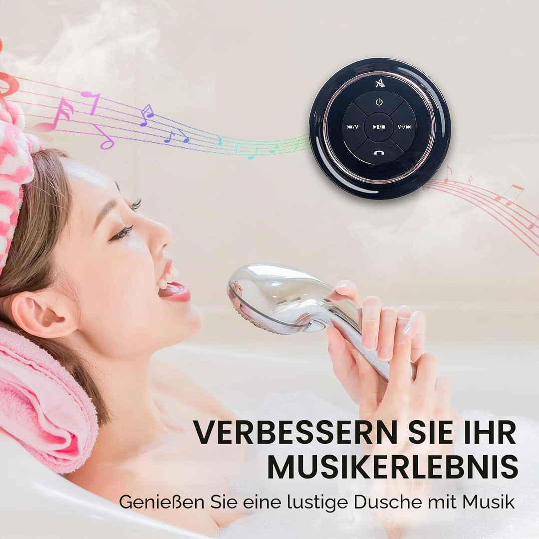 Xleader Dusche Bluetooth Lautsprecher Klein Musikbox, Wasserdicht Bluetooth Lautsprecher mit Saugnap