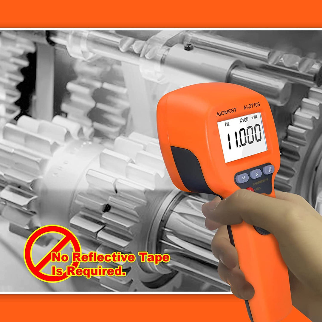 AIOMEST Digitales LED Stroboskop Tachometer Messung 60~99,999 RPM/Hz, wiederaufladbare berührungslos