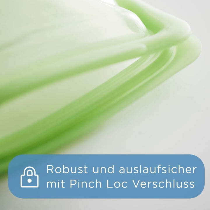 Stasher Bag Premium Silikonbeutel wiederverwendbar für Lebensmittel, Stand Up Mini Bag, Aqua, Dauerh