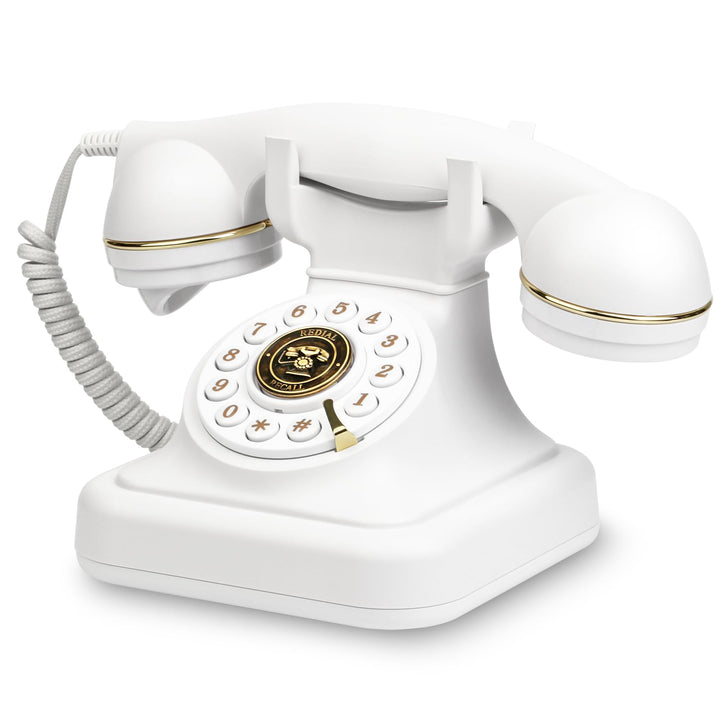 Sangyn Retro Festnetztelefone, Klassisches Schnurgebundenes Telefon mit Wählscheibe, Einstellbare La