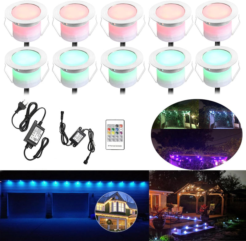 RGB Led Bodeneinbaustrahle Aussen 0.5W Ø45mm IP67 Wasserdicht LED Einbaustrahler Terrasse Küche Gart