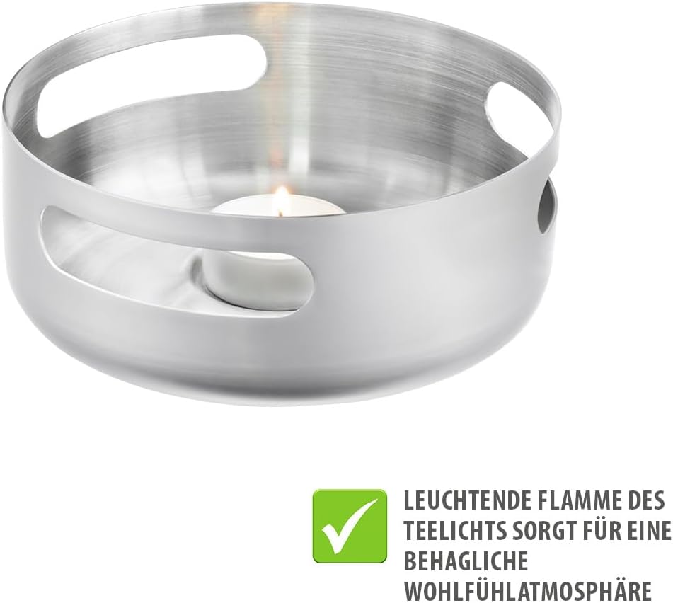 GEFU Stövchen T-PREP – Edelstahl Teewärmer für Langanhaltenden Genuss | Gleichmässige Wärmeverteilun