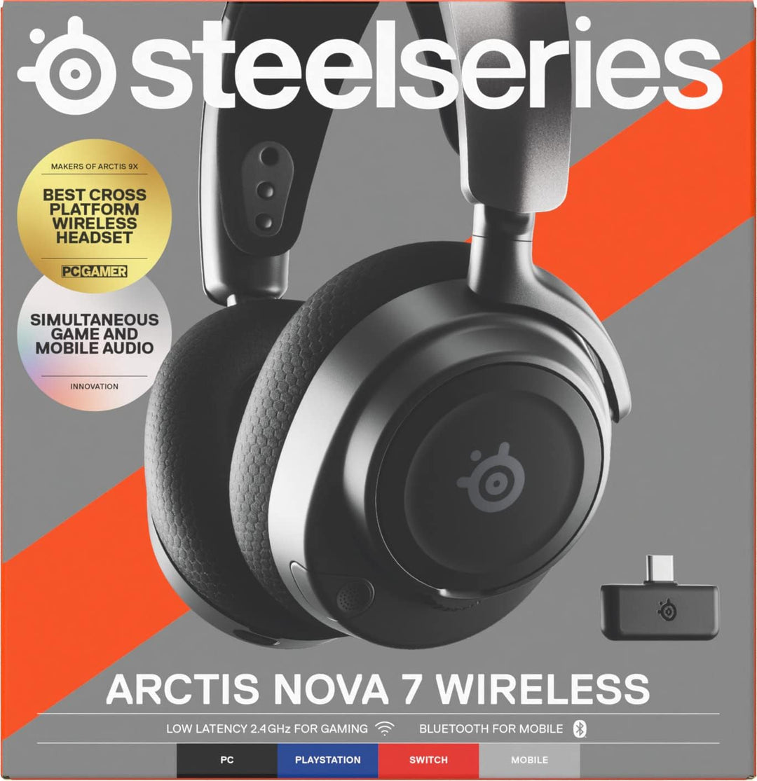 SteelSeries Arctis Nova 7 - Wireless Gaming-Headset mit Multi-System-Kompatibilität – 2,4 GHz- und B