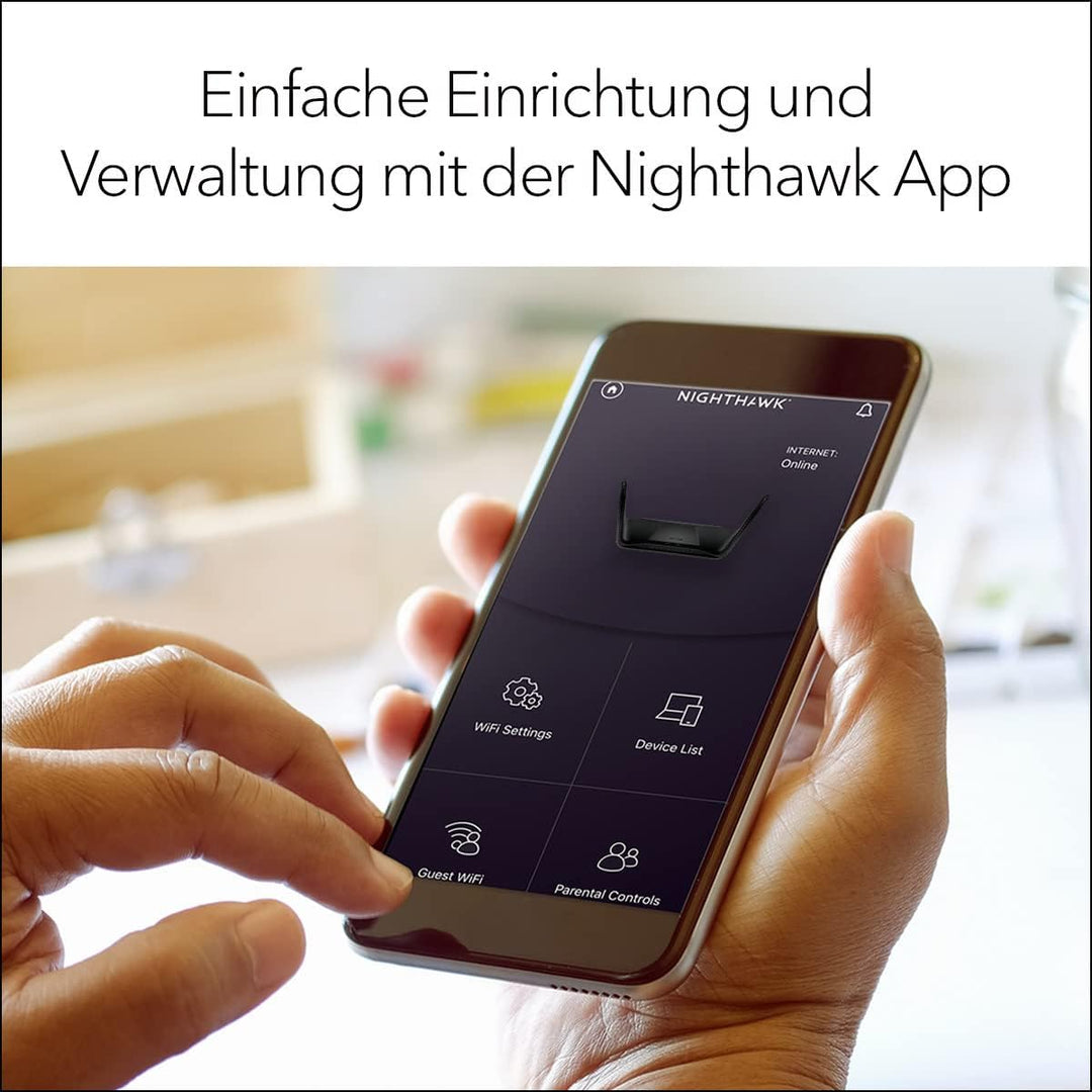 NETGEAR RAX70 WiFi 6 Router AX6600 TriBand (8 Streams mit bis zu 6,6 GBit/s, Nighthawk WLAN Router A