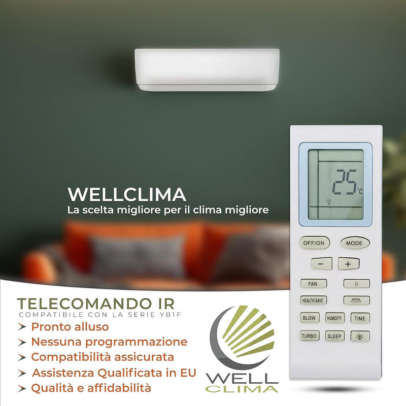 Gree YB1FA – Fernbedienung fürKlimaanlagen und Wärmepumpen, kompatibel mit : Ferroli, Argo, Vaillant