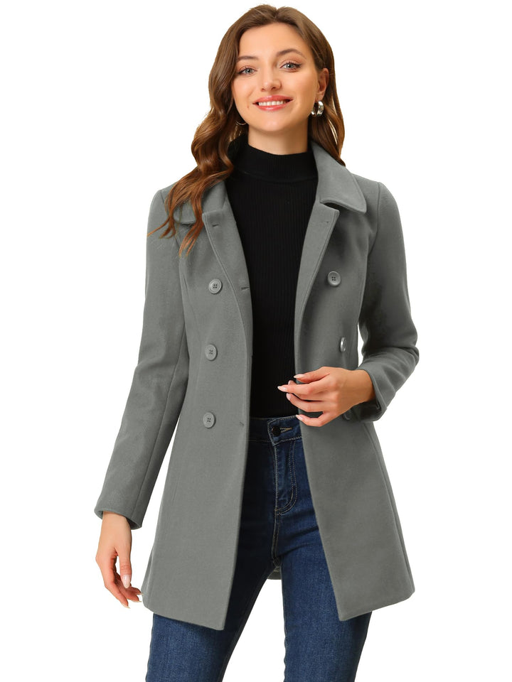 Allegra K Damen Trenchcoat Erbsenmantel S Dunkel Grau, S Dunkel Grau