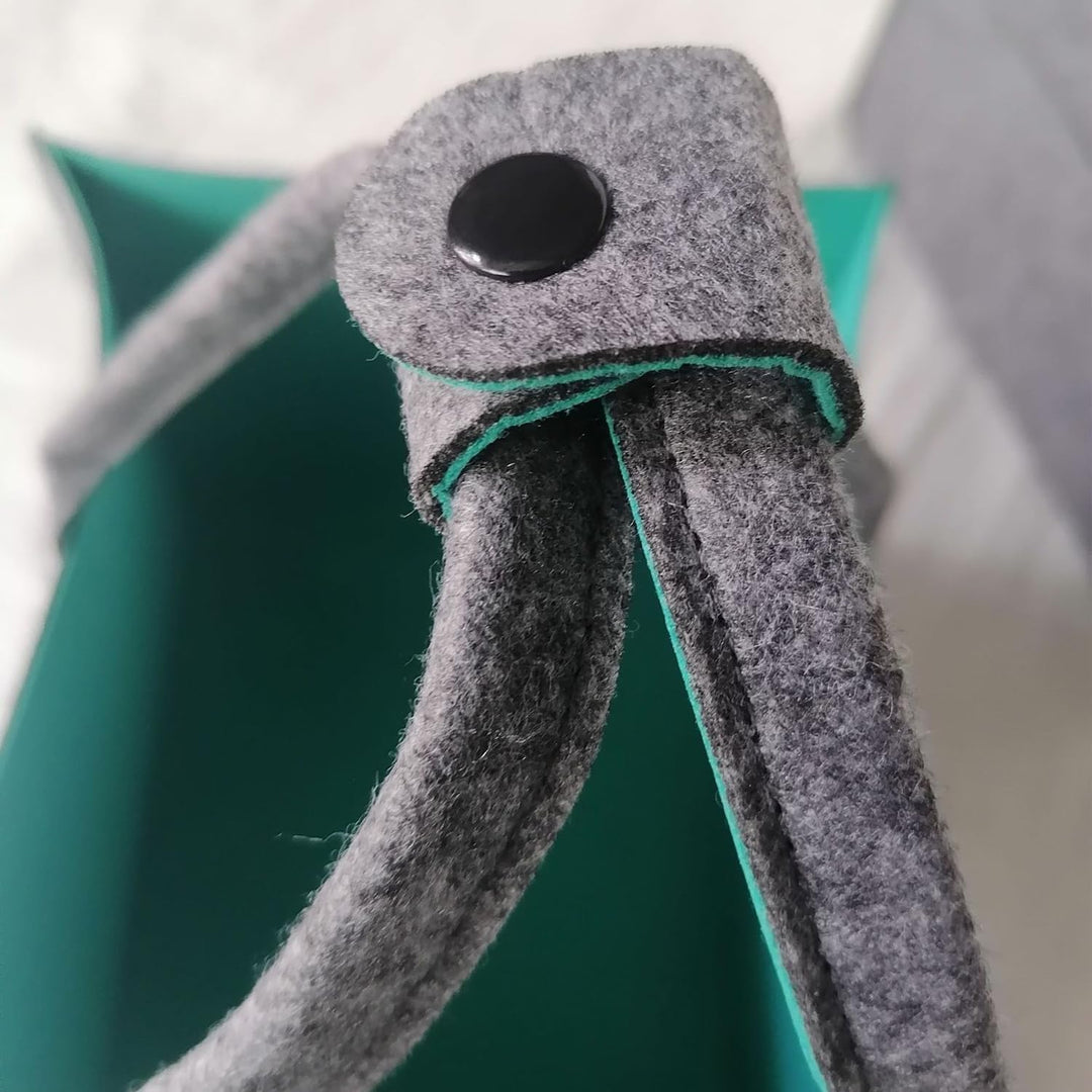 2 Stück 30L Gross Filztasche Einkaufstasche mit Fächern, Faltbar Filztaschen Shopper mit Stabile Hen