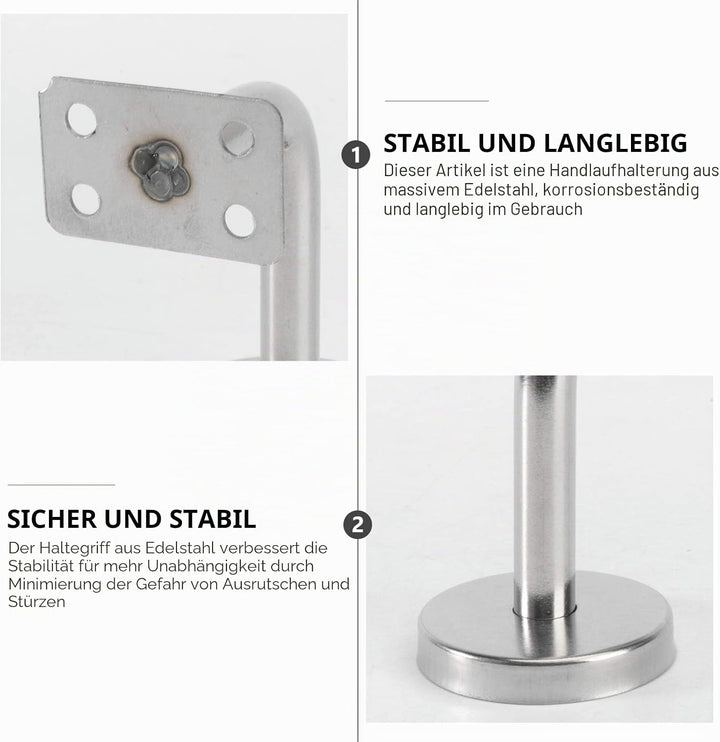 DOITOOL 5 Stück Handlaufhalter, Geländerhalter Edelstahl Handlauf Wandhalter Halterung für Handlauf,