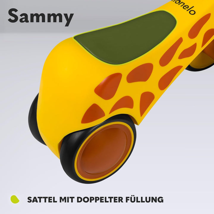 Lionelo Sammy Baby Rider 1 bis 3 Jahre, 4-Rad-Reiter bis 25 kg, rutschfeste Griffe mit Beleuchtung,