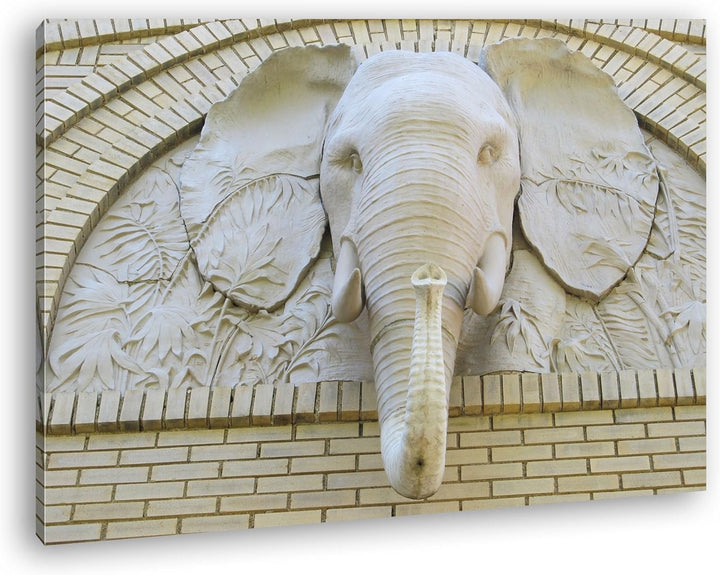 deyoli Beeindruckendes Elefanten Relief Format: 80x60 als Leinwandbild, Motiv fertig gerahmt auf Ech