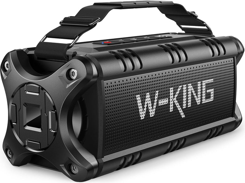 Bluetooth Lautsprecher, W-KING 50W Musikbox mit Enormer Bass/EQ/Powerbank/24H Akku/Wasserdicht IPX6