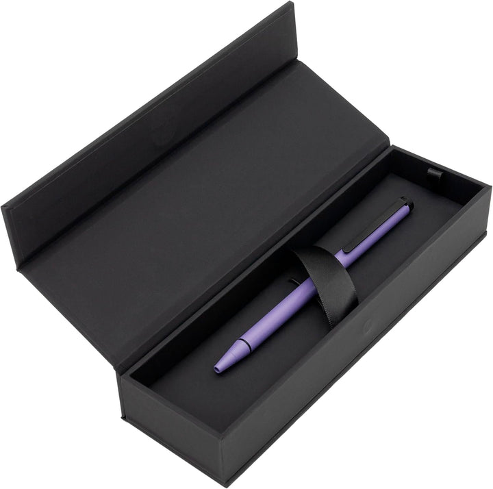 Hugo Boss Cloud Kugelschreiber aus Messing in der Farbe Persian Violet Matt, Länge: 14cm, Minenfarbe