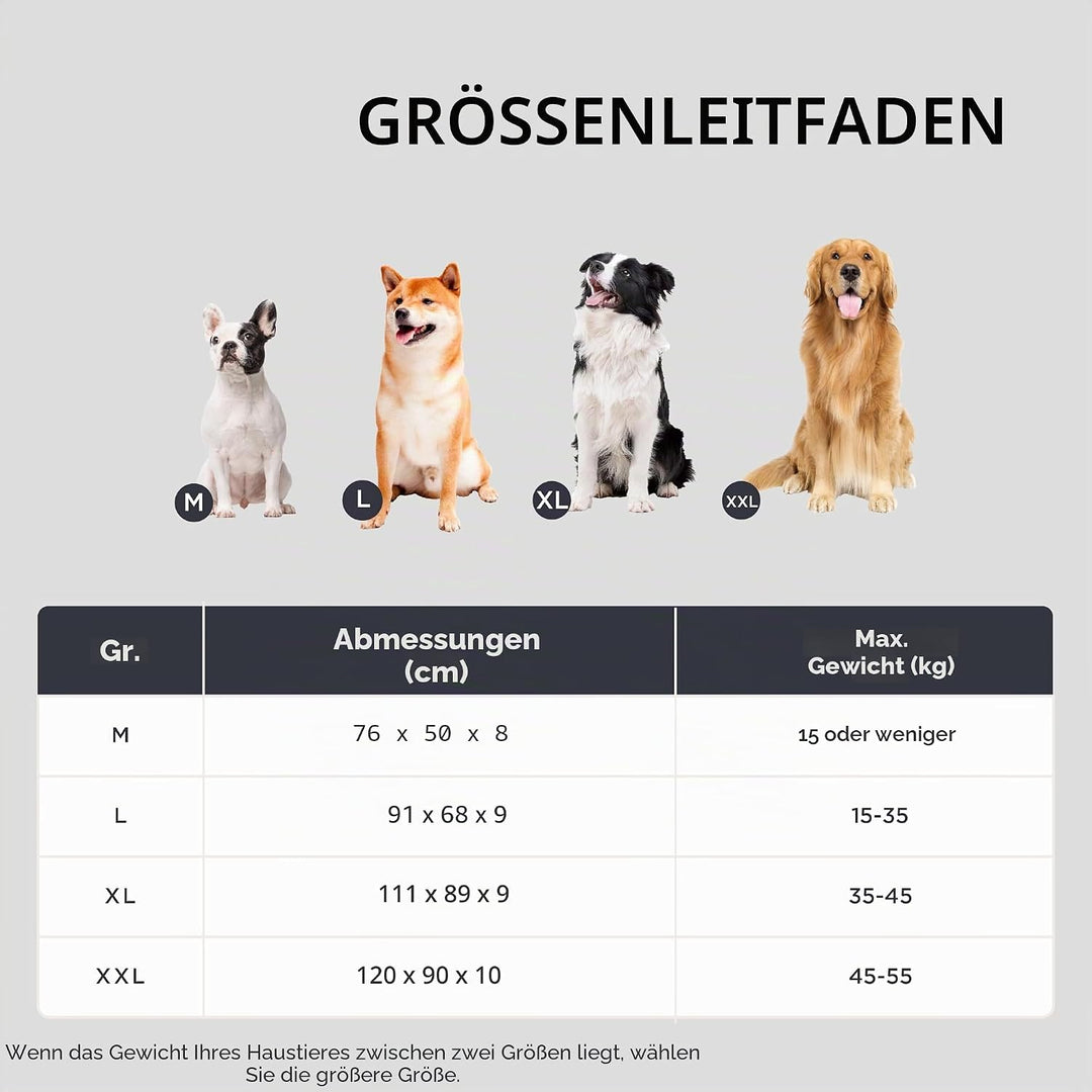 BEDSURE Hundekissen kleine Hunde waschbar - 76x50cm hundematratze wasserdicht M für kleine, mittelgr