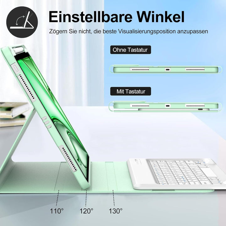 Tastatur für iPad Air 13 M4 2026/M3/M2 2025/2024, Hülle mit Tastatur für iPad Pro 12.9 6/5/4/3 Gener