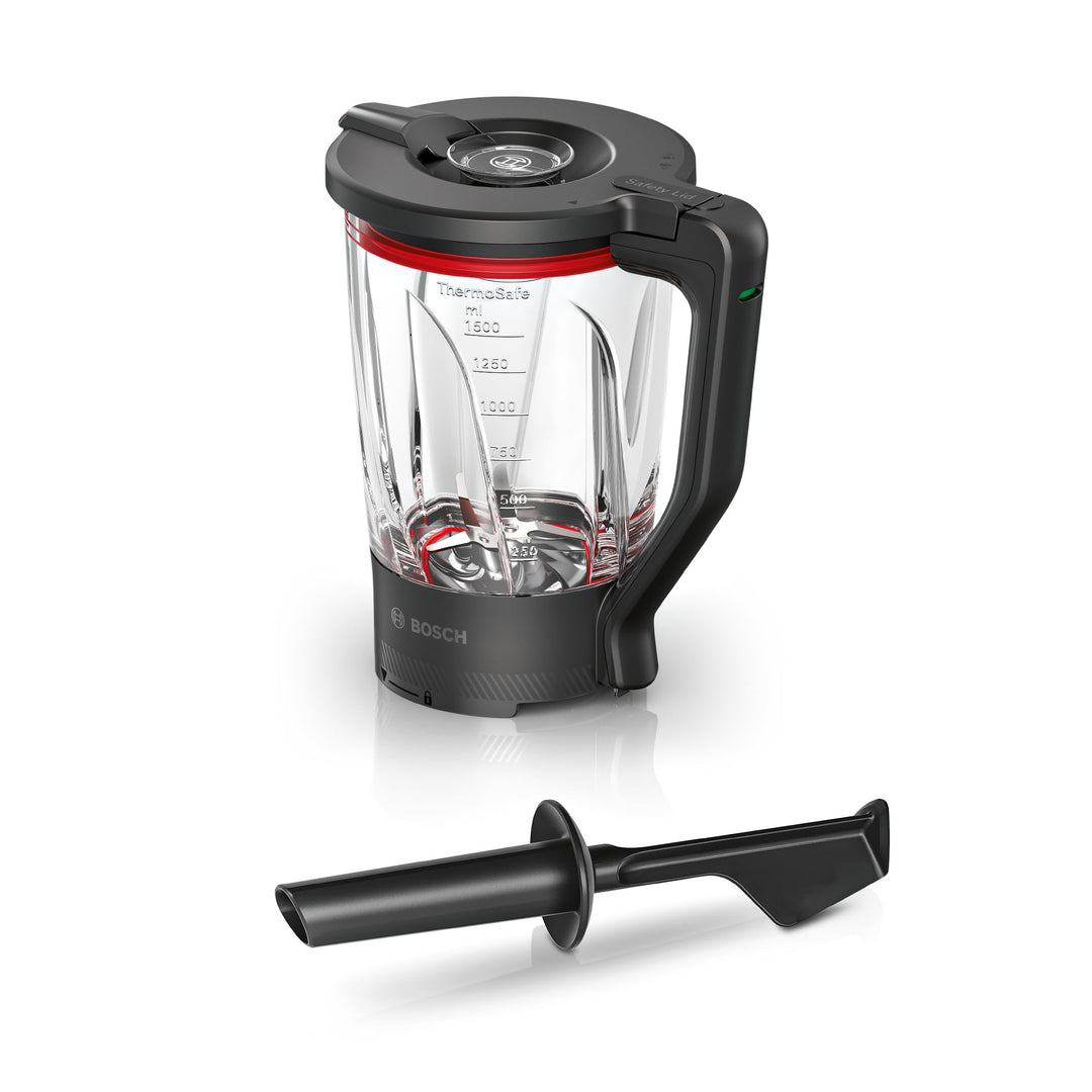 Bosch Zubehör MUZS6MX, Mixbecher, dickwandiges Thermosafe Glas, 1,5l, hitzebeständig, kältebeständig