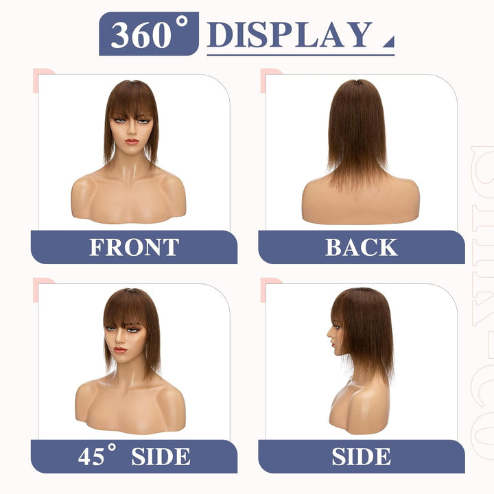 35cm Topper Extensions Echthaar Haarteile Echthaar Clip in Extensions Echthaar Glatt Toupet Haarverd