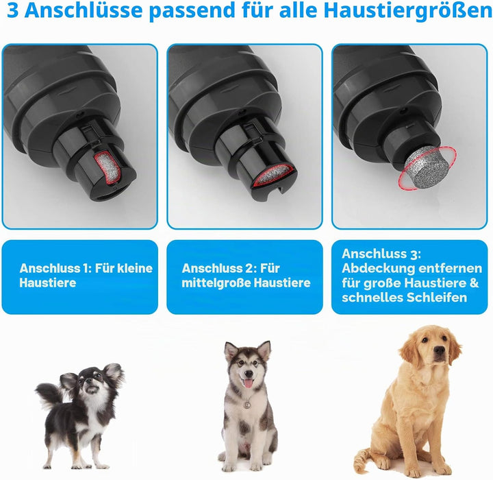 Casfuy Krallenschleifer für Hunde mit 2 LED-Leuchten – 2 Geschwindigkeiten, leiser, leistungsstarker