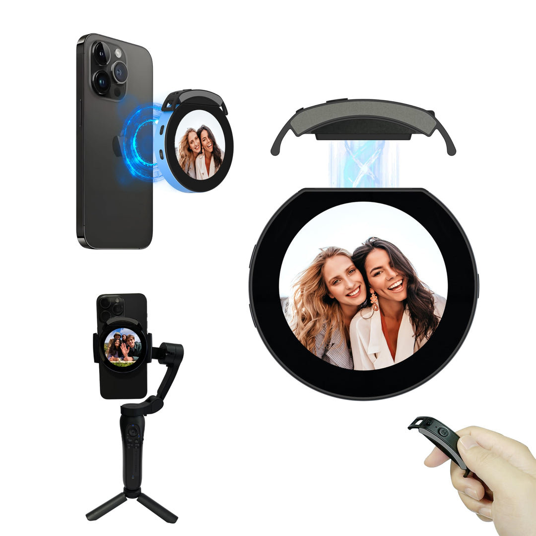 Magnetischer kabelloser Selfie-Monitor-Bildschirm für iPhone und Android, 1200 mAh mit Bluetooth-Fer