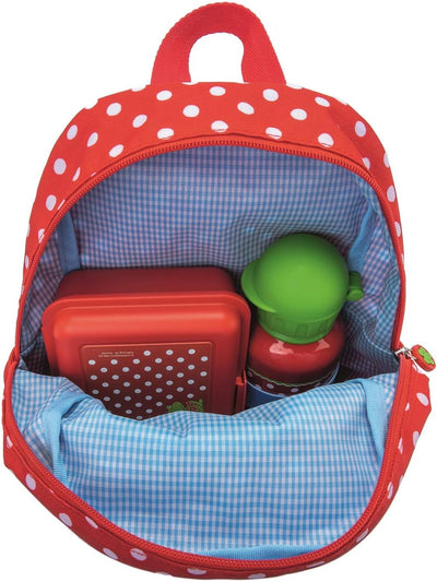 Spiegelburg Kindergarten Rucksack Set 4tlg. mit Turnbeutel, Brotdose und Trinkflasche Fröhliche Tupf