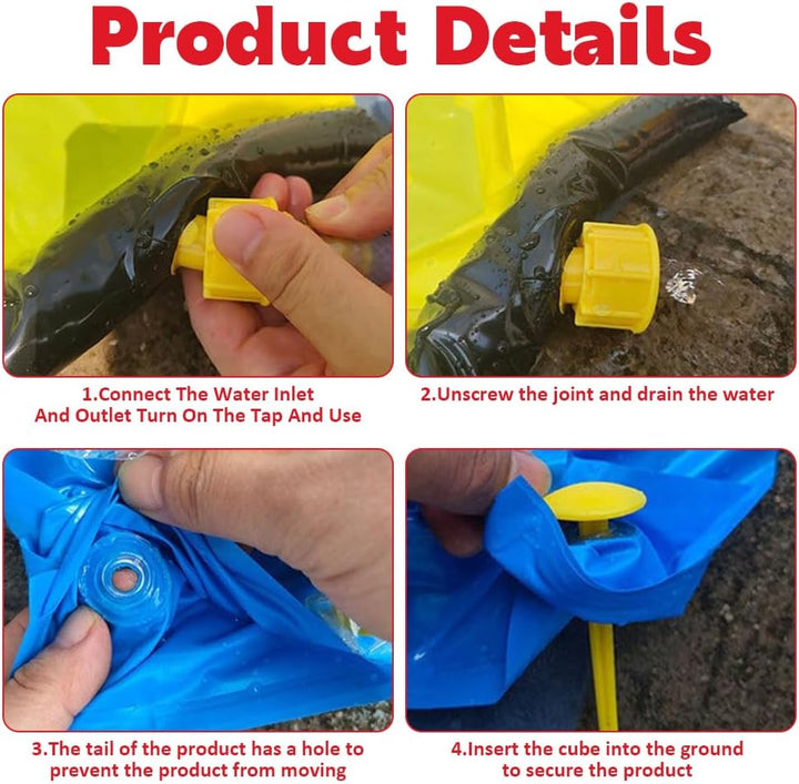 18ft/550cm Wasserrutsche Garten für Kinder, Rasen Wasserrutschen mit Bodyboards, Wasserrutschmatte m