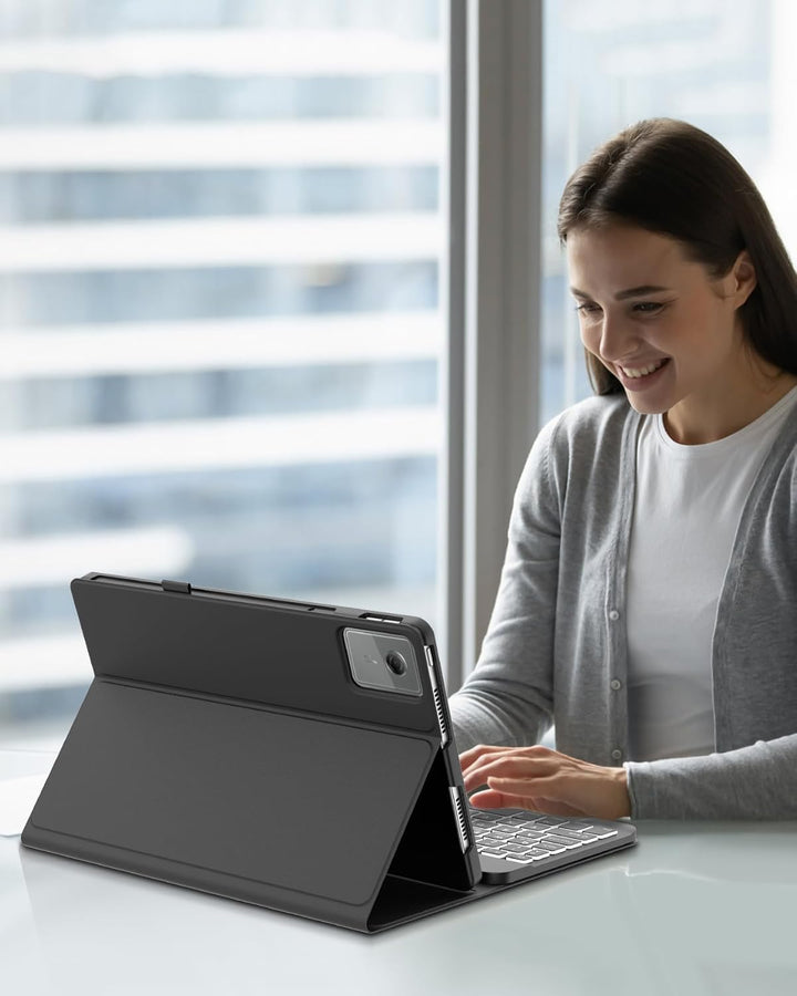Beleuchtete Tastatur Hülle für Lenovo Idea Tab 11" (2025), 7-Farben-Hintergrundlicht Bluetooth Keybo