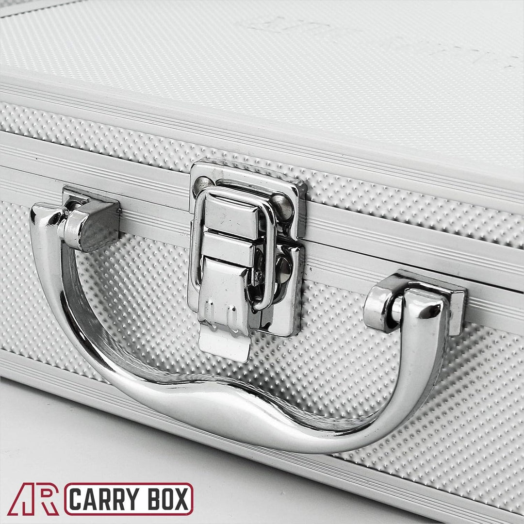 ECI AR Carry Box, kleiner Aluminium-Werkzeugkasten, leer, 260 x 210 x 80 mm, Farbe Aluminium/Silber,