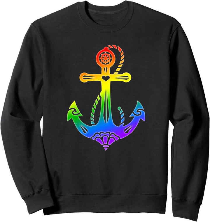 Anker Regenbogen Gay Pride LGBT Symbol Hoffnung Glaube Liebe Sweatshirt