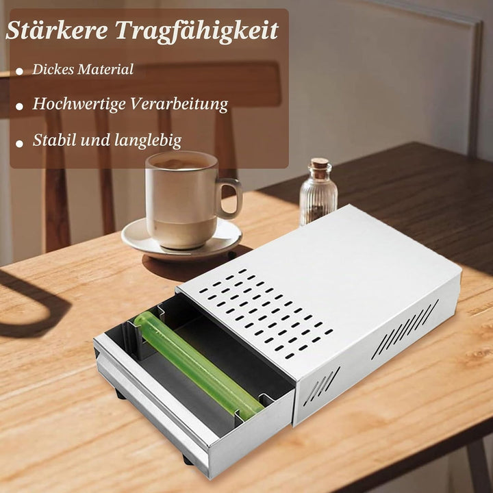 Kaffeesatz Abschlagbehälter, Sudschublade für Kaffeesatz, 36 x 28 x 10 cm Kaffee Abklopfbehälter, Su