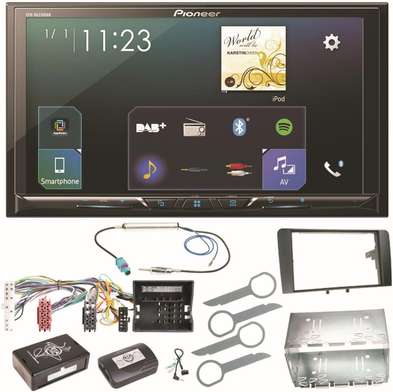 Pioneer SPH-DA230DAB Bluetooth Digitalradio Carplay Android Auto USB MP3 Autoradio Einbauset für Aud