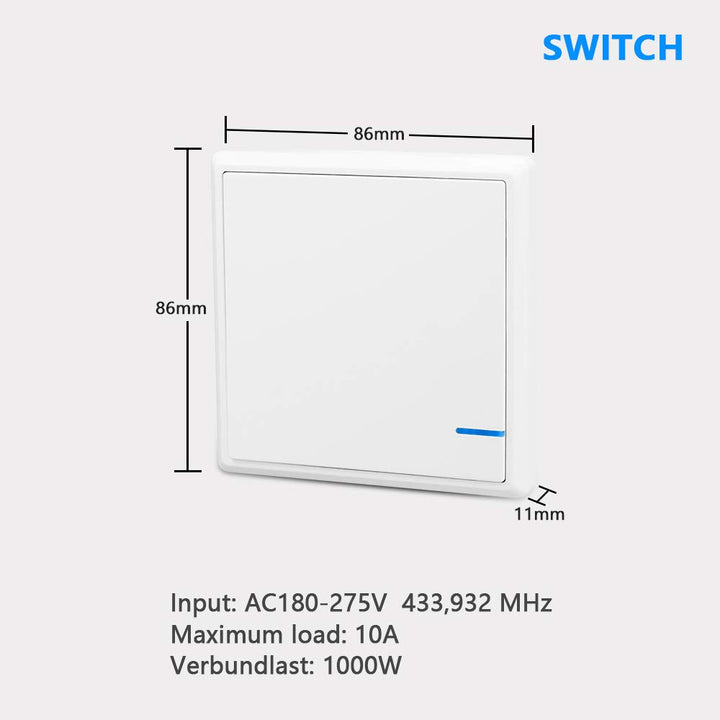 Funkschalter 230V Funk Lichtschalter 433mhz Schalter Kabellos RF Switch | Ein-/Aus-Funkschalter, IP6