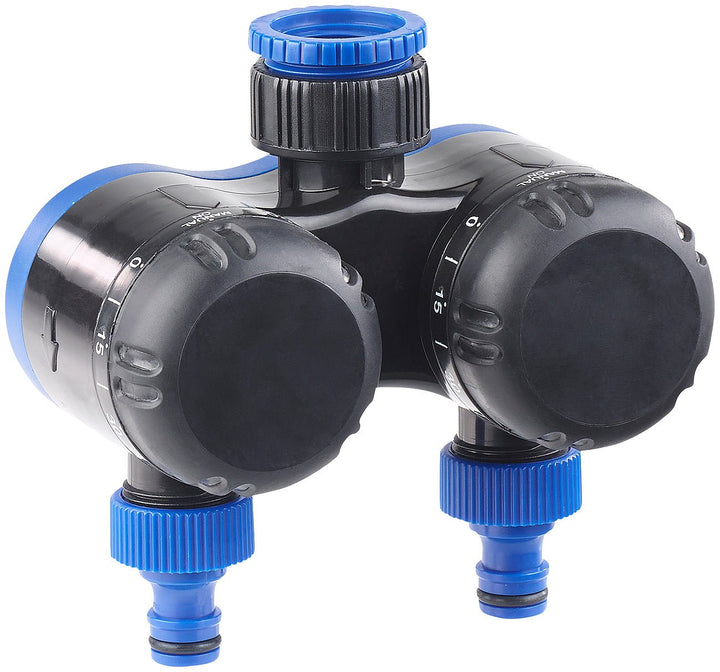 Royal Gardineer Wasser Timer: 2-Fach-Wasserverteiler mit mechanischer Bewässerungsuhr, bis 120 Min.