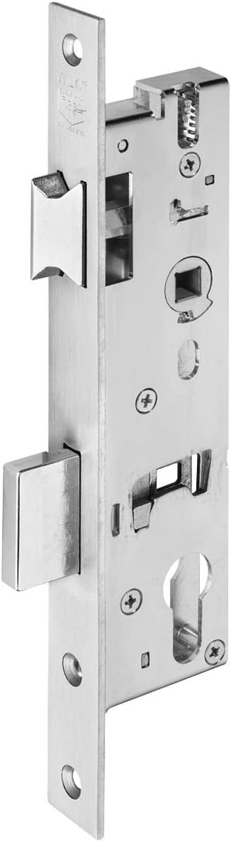 WILKA Rohrrahmen-Schloss 1438 | Dornmass: 30 mm | Stulpe 245 mm flach Edelstahl | 1 Stück, Silber, 3