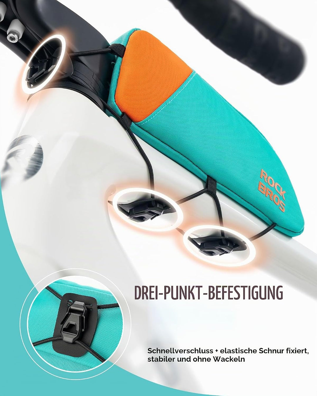 ROCKBROS Fahrrad Rahmentasche 0,8L Fahrradtasche Oberrohr, Oberrohrtasche Lenkertasche für MTB, Renn