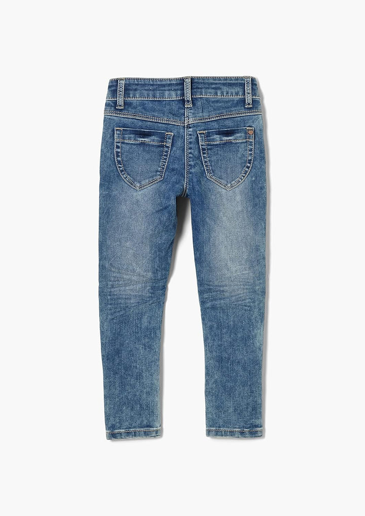 s.Oliver Mädchen Slim: Denim im Used-Look 92 Slim Blau, 92 Slim Blau