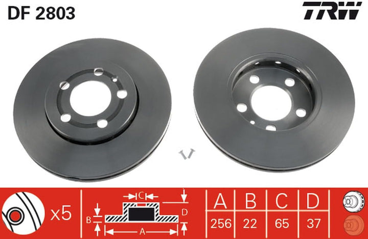 TRW Automotive AfterMarket DF2803 Bremsscheibe - (Paar)