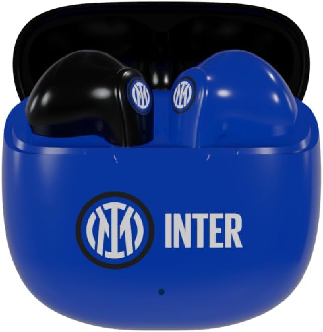Inter Techmade, kabellose In-Ear-Kopfhörer, mit Ladebox, Schwarz/Hellblau