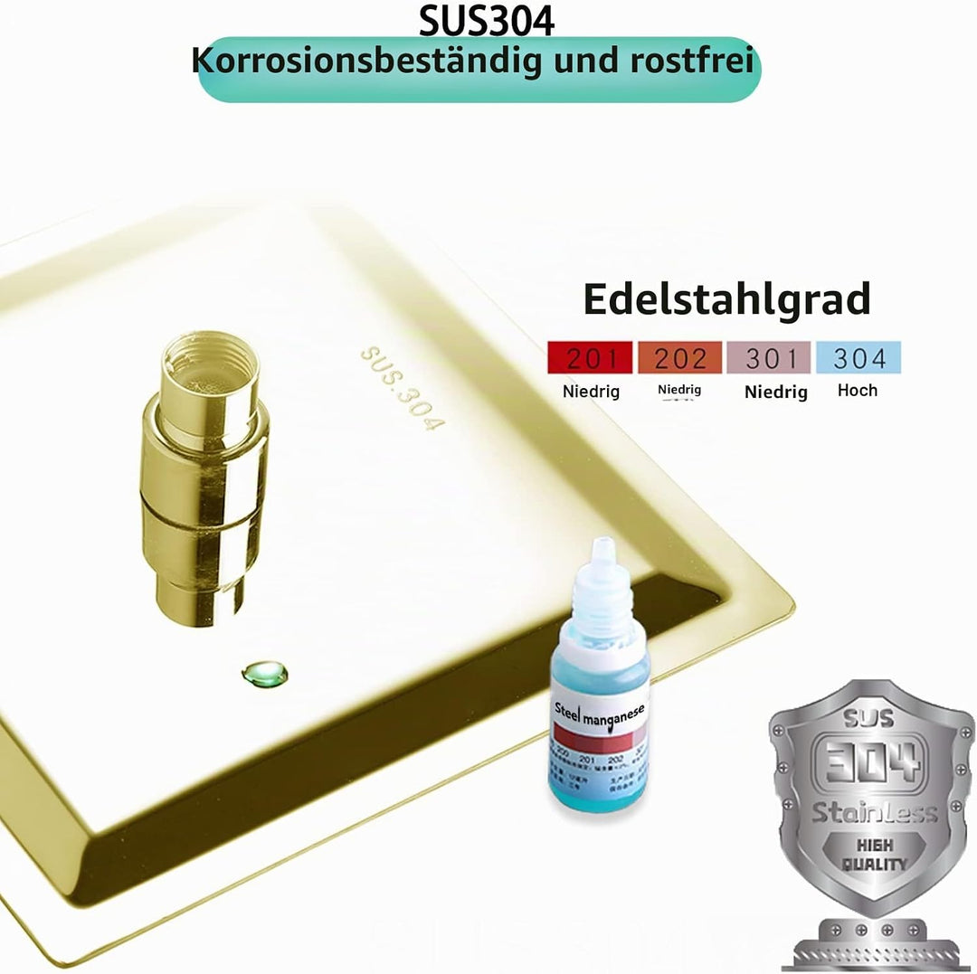 Ohotecy 12 Zoll(30cm) Regendusche Duschkopf Edelstahl AISI304 Regenbrause Anti-Kalk-Düsen Duschkopf