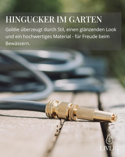 Livlig53 Gartenspritze Messing Zubehör Set 1/2" Zoll 13mm Schlauch, mit Wasserstop und Hahnanschluss