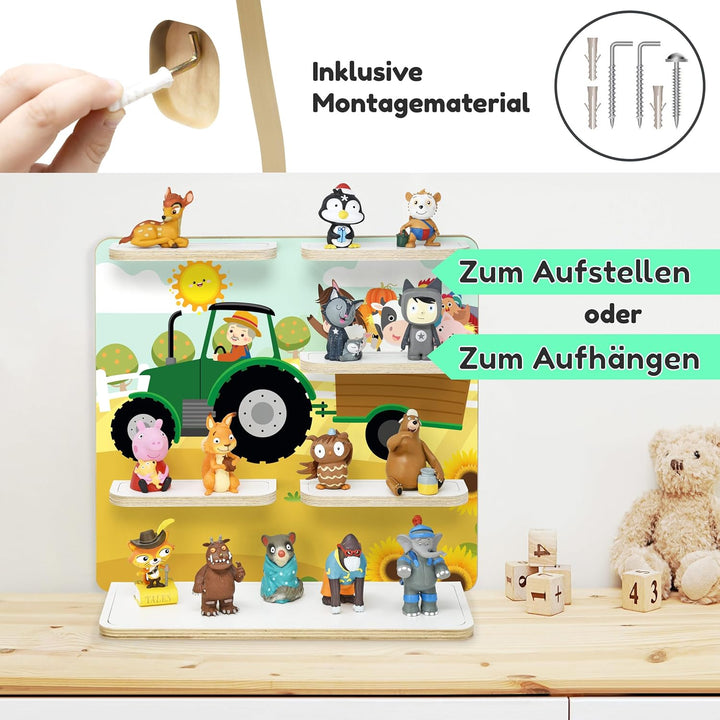 stadtecken Holzregal für Musikbox – Passend für Toniebox & ca. 40 Tonies | Perfekte Aufbewahrung für
