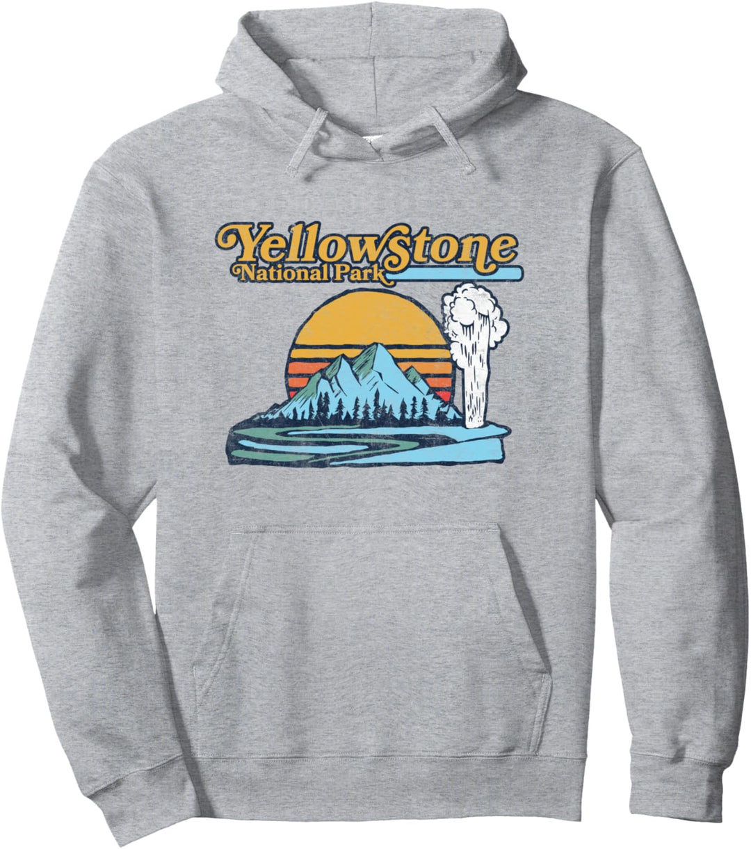 Vintage Yellowstone National Park Geyser Graphic Pullover Hoodie