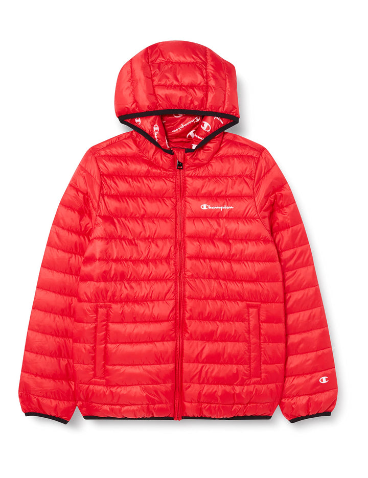 Champion Unisex Kinder Legacy Outdoor Light Hooded Wattierte Jacke 9-10 Jahre Intensives Rot, 9-10 J