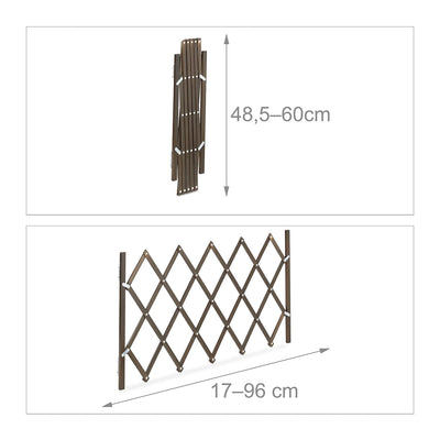 Relaxdays Hundeabsperrgitter, ausziehbar bis 96 cm, 48,5-60 cm hoch, Bambus, Hunde Schutzgitter für