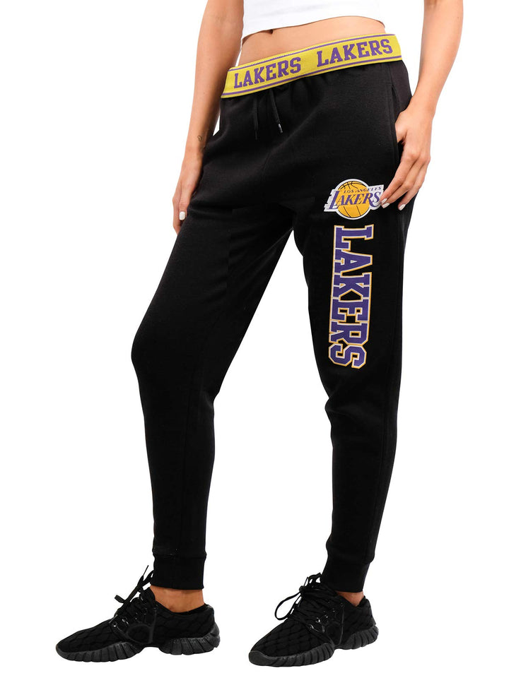 NBA Damen Jogger Pants Active Basic Fleece Sweatpants, Team Logo Dark Los Angeles Lakers M, Los Ange
