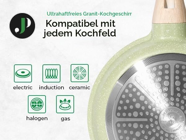 JUST PERFECTO Induktions Töpfe Set 15 pcs - Pfannenset mit deckel - Induktions Töpfe Set - töpfe &amp; p