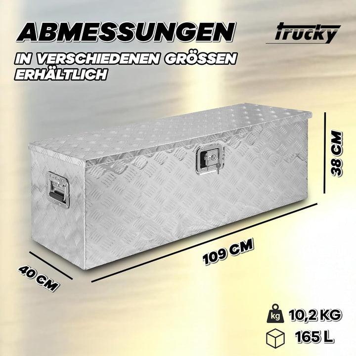Trucky Truckbox Werkzeugbox Werkzeugkiste Anhängerbox Alukiste Deichselbox Aluminium D160