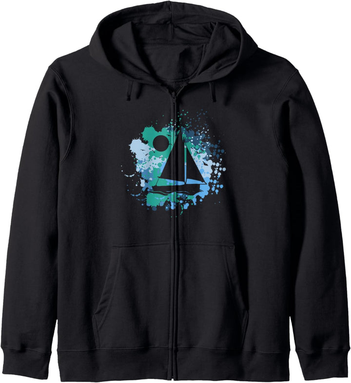 Vintage Retro Segelboot Segel T-Shirt für Segler Kapuzenjacke