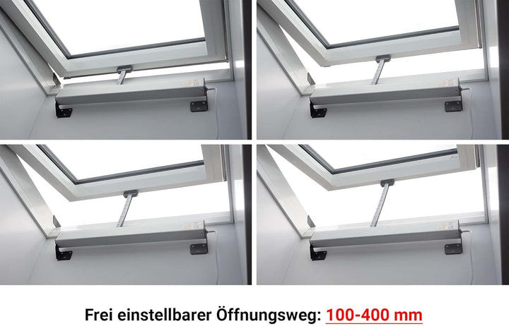 SCHARTEC Fenster Motor Set 230v elektrisch mit Schalter und Fernbedienung Kippfenster Dachfenster Fe